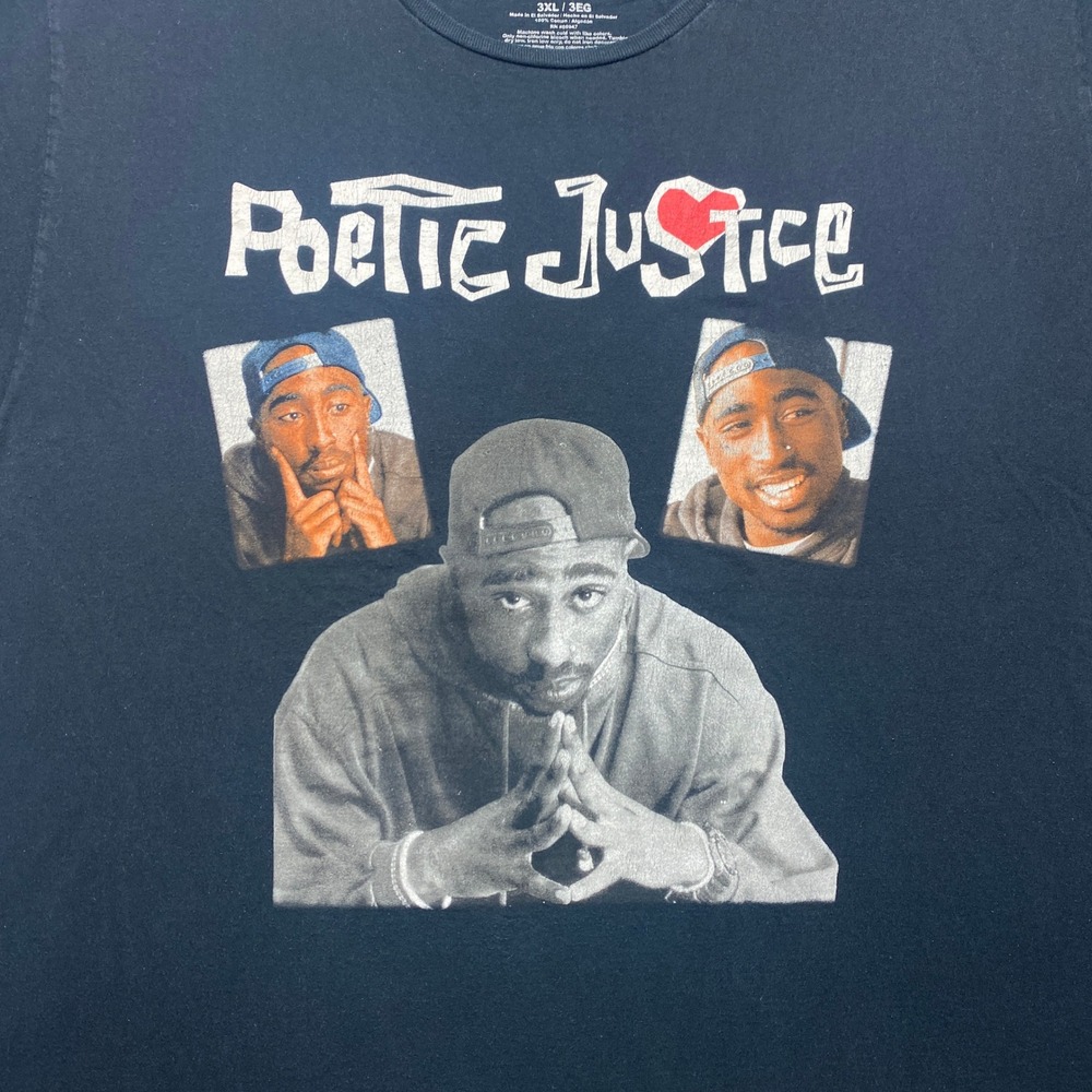 Tupac Tshirt Mens 3XL Black Poetic Justice Shakur 90s Movie Tee Chemistry - Picture 3 of 6